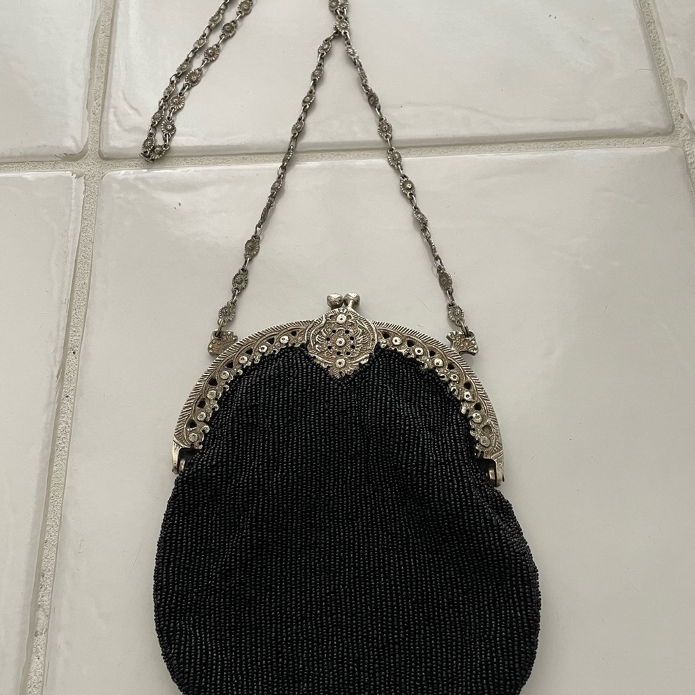 Christiana Black Beaded Bag